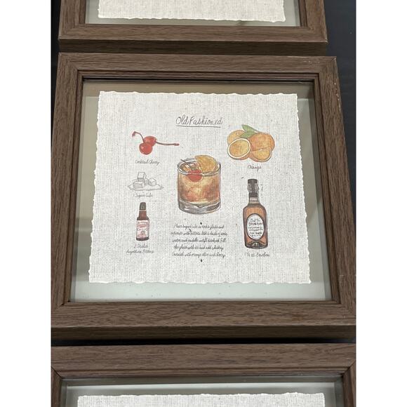Set of 6 Classic Cocktail Recipe Shadow Box Wall Art - Picture 5 of 9